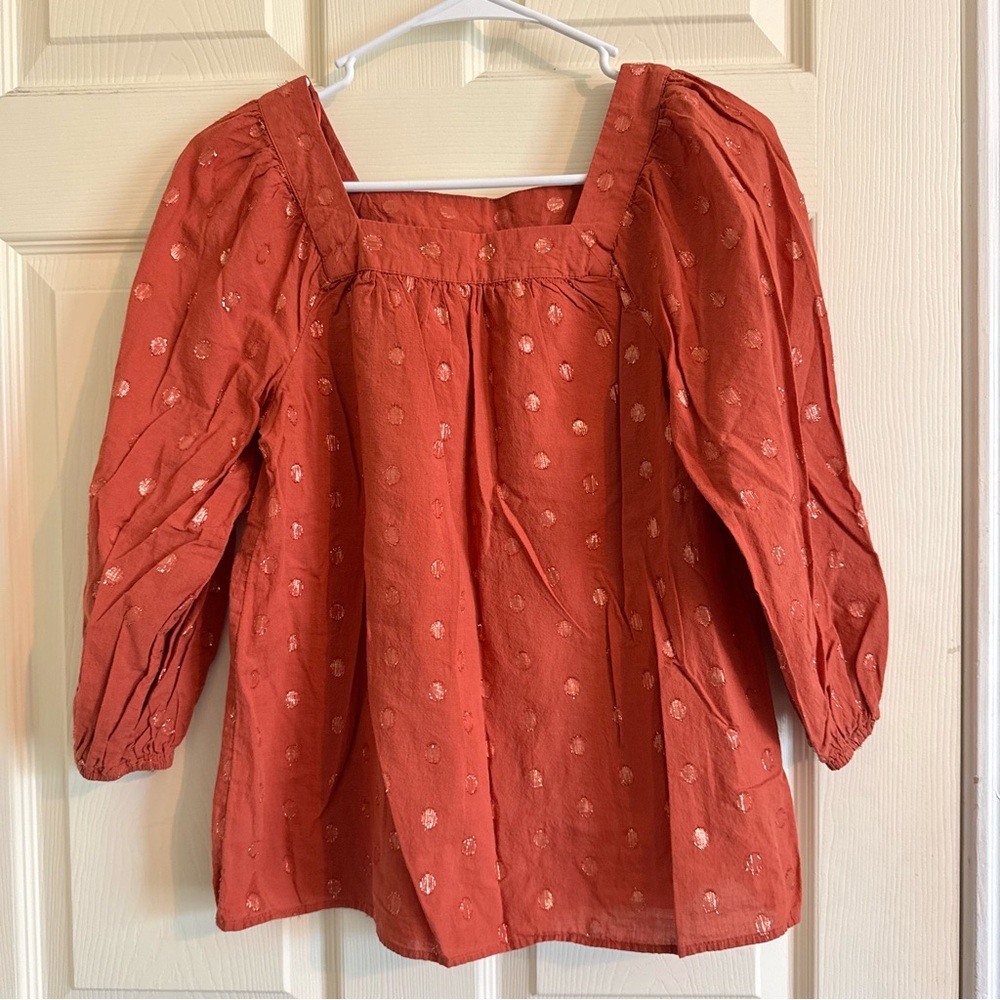 LC Lauren Conrad Terracotta Dot Blouse